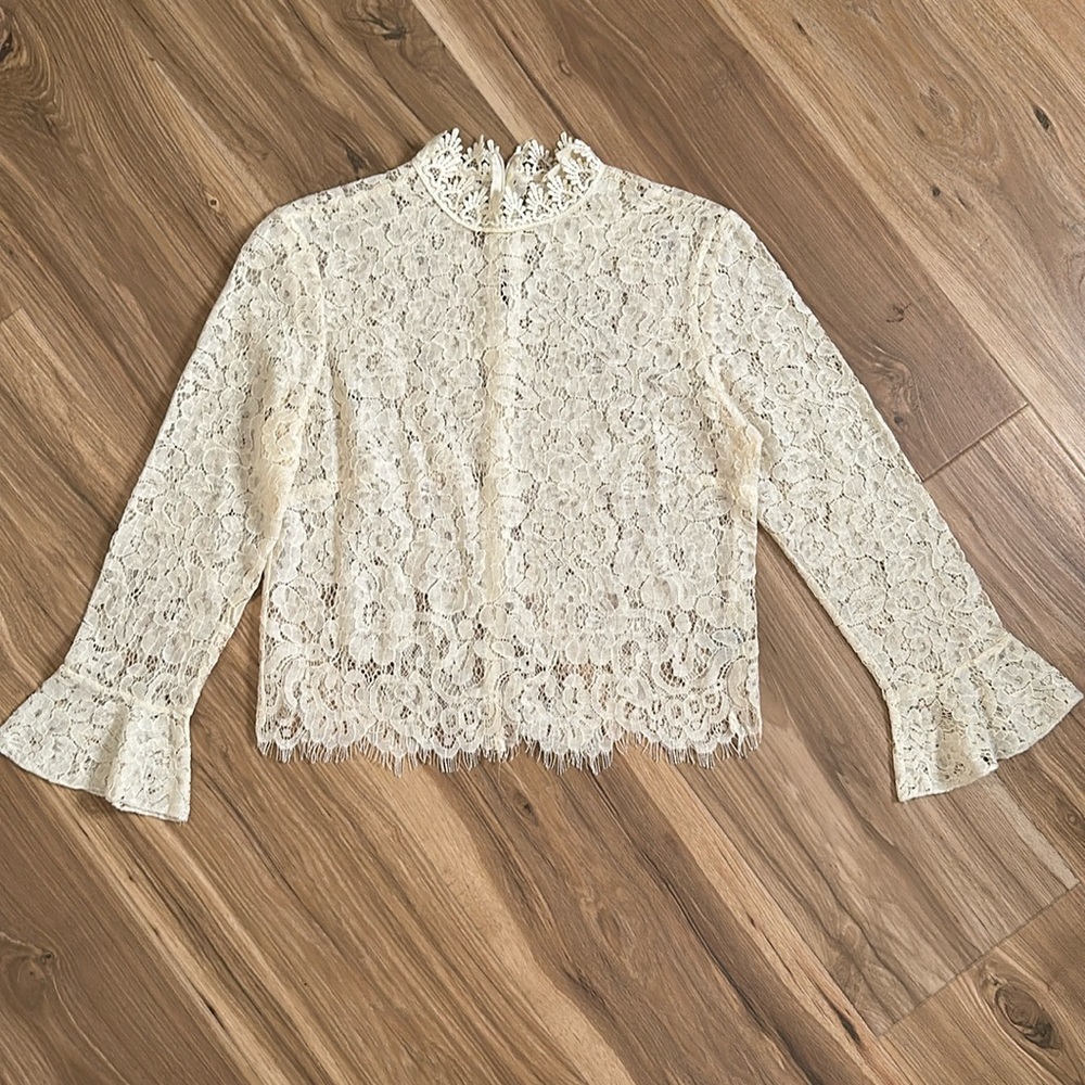 Rebellion Crochet Cream Blouse - Size M
